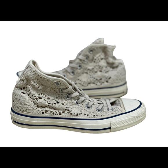 Converse Shoes - Converse Chuck Taylor All Star Knitted Cream/White Womens Sneakers Size 6